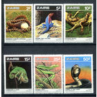 Заир - 1987г. - Рептилии - 6 марок - полная серия, MNH [Mi 939-944]. #O-Se-Z-1-3