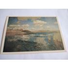 Открытка 1985г. И. Левитан. Озеро.