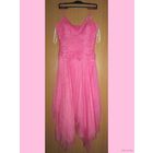 Розовое фатиновое платье, р.46-48. Состояние нового!