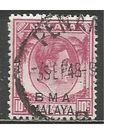 Малайя. Король Георг VI. Британская Военная Администрация. Надпечатка. 1945г. Mi#7. Красно-лиловая.