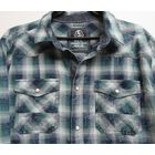 Рубашка TOM TOMPSON Сине-зеленая Клетка Джинс Манжеты Размер L - XL Хлопок Как Новая