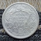 Британская Индия 1 рупия 1862 года. Королева Виктория. Серебро. Сторгуй за свою цену, предложи обмен! Y90