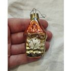 Ёлочная игрушка домик с часами