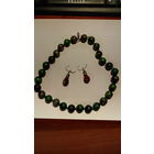 Комплект бусы (50 см)+ серьги из цоизита (натуральный минерал).