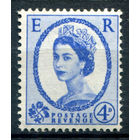 Великобритания - 1955/57г. - королева Елизавета II, 4 P - 1 марка - MNH [Mi 288]. #3-GB-101-A-1