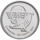 Канада 25 центов, 2011 Природа Канады - Сапсан UNC