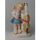 Статуэтка Девочка виолончель контрабас  фарфор Графенталь Германия. С Рубля