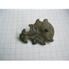 Накладка на кожу, застежка на калиту. Бронза, литье.