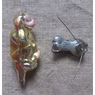 Ёлочная игрушка СССР обезьянка мартышка прищепка