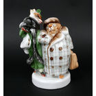 Статуэтка 'Лиса и бобер', фарфор, ЛФЗ, CCCР, 1960-е гг.