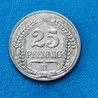 25 пфеннигов (1911г.)  (D).Никель.Супер сохран!Расспродажа!