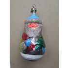 Редкая елочная игрушка "Дед Мороз". Стекло, СССР