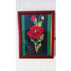 Картина вышитая крестиком. Цветок.