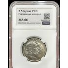 С рубля без мц! 2 марки 1906 Баден MS 66 топовый грейд белоснежная