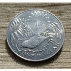 Werty71 Новая Зеландия 1 доллар 1980 Птицы Новой Зеландии - Веерохвостка Елизавета 2