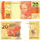 Бразилия 20 реалов 2010 год UNC  (номер банкноты KF 078500352)