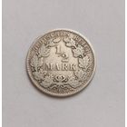 1/2 марки. 900пр., 1907г.Германская империя.