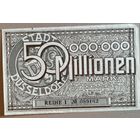Германия 50000000,  50 миллионов марок 1923 г Дюссельдорф 1150y, В7, REIHE II N#6 -- ЧИТАЙТЕ ОПИСАНИЕ