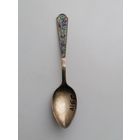 Ложка чайная серебро 875 пробы СССР эмали 23 грамма, торги с Рубля