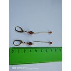 Серебрянные Серьги серебро позолота натуральный янтарь самая привлекательная цена трёхдневный аукцион