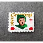 Непочтовая марка США 1953 год Новый год Рождество