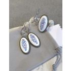 Комплект серьги и кольцо, скань, финифть, винтаж, СССР, мельхиор