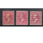 США-1890, (Мих.62), гаш.  , Стандарт, Президенты, Вашингтон, 3 марки оттенки