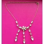 Колье Горный хрусталь. Серебро СССР 875 проба звезда. Позолота