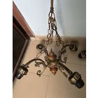 Люстра светильник Югославия винтаж Латунь бронза дуб 4 рожка цепи Цена за одну 225 руб Цена за две 350 руб