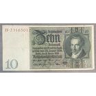 Банкнота 10 марок 1929 год. Веймарская республика.
