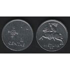 Литва _km85 1 цент 1991 год (_4