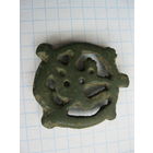 Накладка на кожу, застежка на калиту. Бронза, литье.