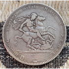 Великобритания 1 крона 1819 года, LIX. Георг III. Георгий Победоносец. Серебро 925. Предложите свою цену или обмен! Y