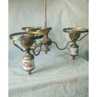 Люстра на 3 лампочки латунь фарфор Руслан и Людмила