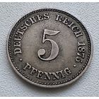 Германия 5 пфеннигов, 1875 А  2-1-4