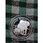 Кук 10 долларов 1990 серебро слоны