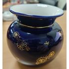 Вазочка СССР, ЛФЗ, автор Яковлева, 1950-е гг. Фарфор, кобальт, позолота