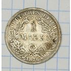 С 1 РУБЛЯ! МОНЕТА 1 МАРКА ГЕРМАНСКАЯ ИМПЕРИЯ 1876 СЕРЕБРО