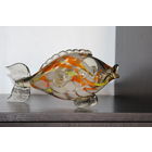 Стеклянная, декоративная статуэтка "Рыбка", из СССР.