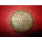 2 копейки 1766 года ММ Российская Империя (Екатерина II) яркая перепечатка 4 копеек 1762 года