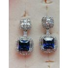 Серьги серебро 925 пробы с синим камнем