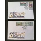 Украина 2005 Два КПД с полной серией из четырех марок "Киев глазами художников" (специальное гашение) Mi.713-716 каталог 3.00 евро