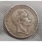 Пруссия 3 марки 1909 года  с рубля!