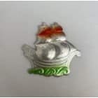 Елочная игрушка картонаж корабль парусник СССР