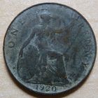 1 пенни 1920 Великобритания