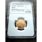 20 марок Пруссия (мундир) 1913г. NGC MS-63 !!!
