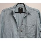 Голубая Рубашка G-STAR RAW Оригинал Фирменные Кнопки Логотип Нашивка Карман Строчки