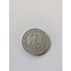 5 (рейхс) марок 1936 года , Германия,третий рейх,буква J,серебро 900