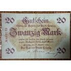 Банкнота 20 марок 1918 год. Лейпциг. Веймарская республика.