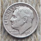 США 10 центов 1952 года, D. Дайм. Франклин Делано Рузвельт. Серебро! Сторгуй за свою цену, предложи обмен!